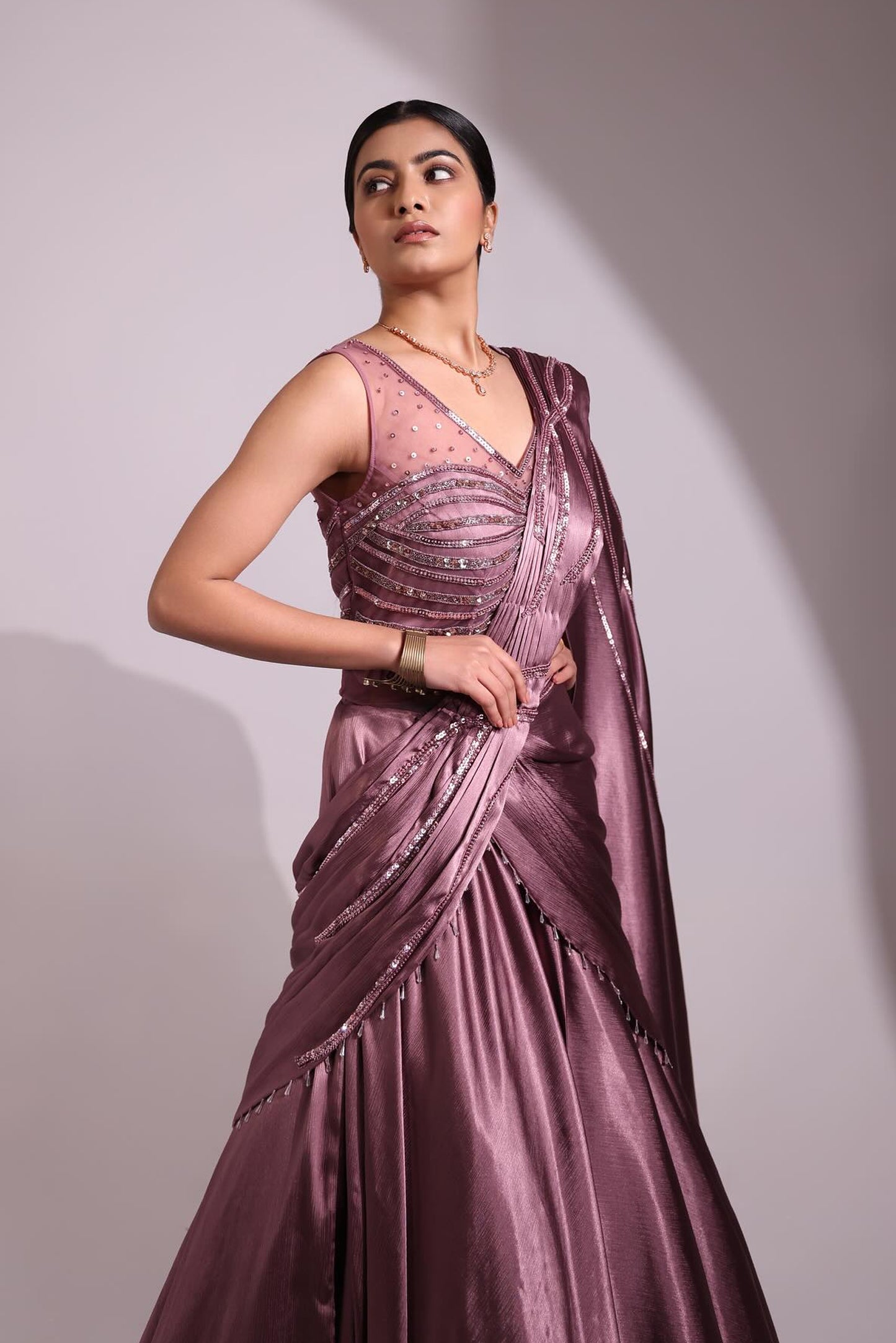 ONION PINK DRAPE GOWN