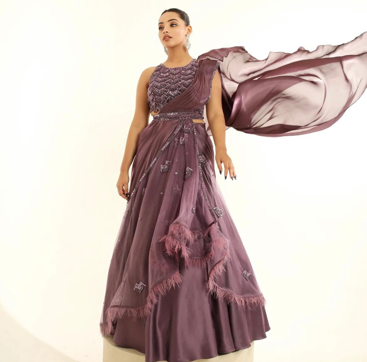 ENGLISH VIOLET SKIRT DRAPE