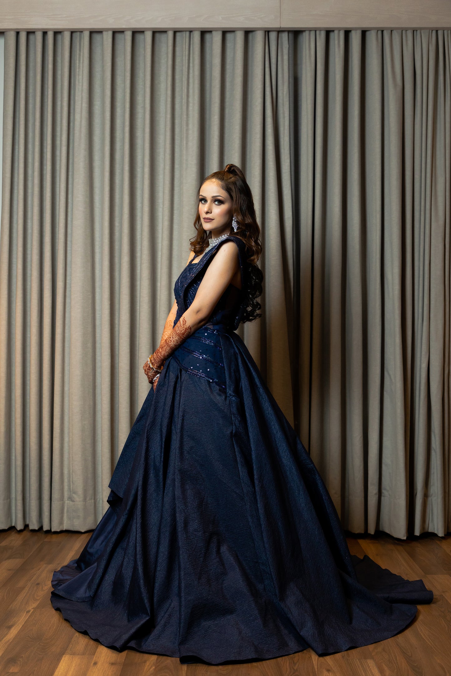 MIDNIGHT BLUE FLAP GOWN