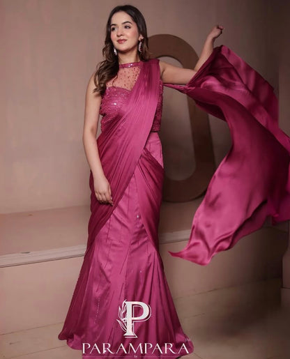FUSCHIA PINK FISHCUT DRAPE