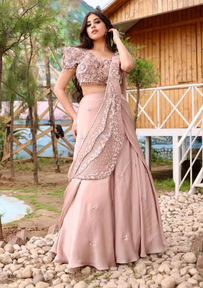 CHAMPAGNE  DRAPE SAREE