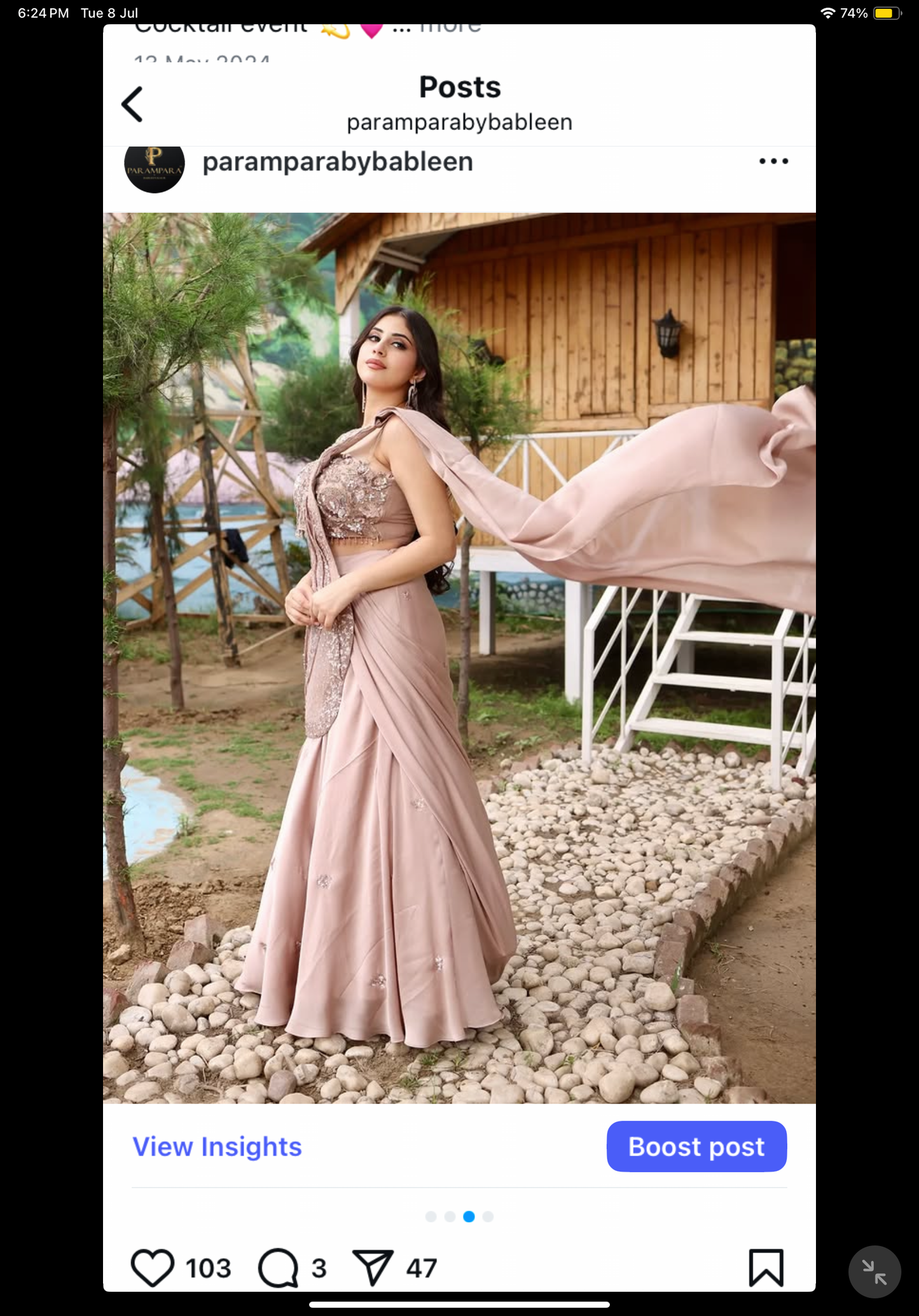 CHAMPAGNE  DRAPE SAREE